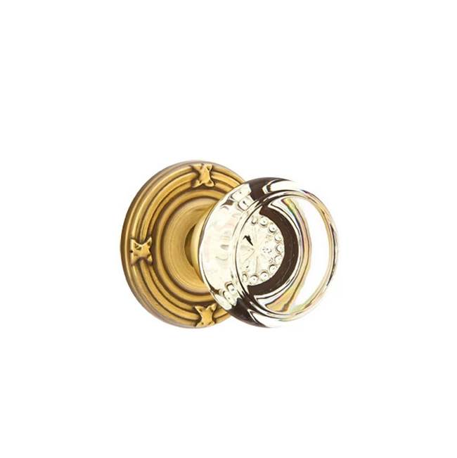 Emtek - Passage, Ribbon and Reed Rosette, Georgetown Crystal Knob, US7 - French Antique