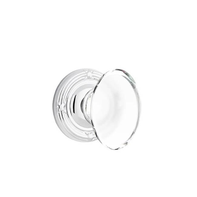 Emtek - Concealed, Passage, Ribbon and Reed Rosette, Hampton Knob, US26 - Polished Chrome
