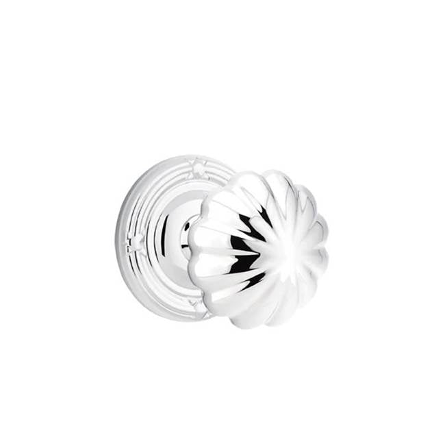 Emtek - Concealed, Passage, Ribbon and Reed Rosette, Melon Knob, US26 - Polished Chrome