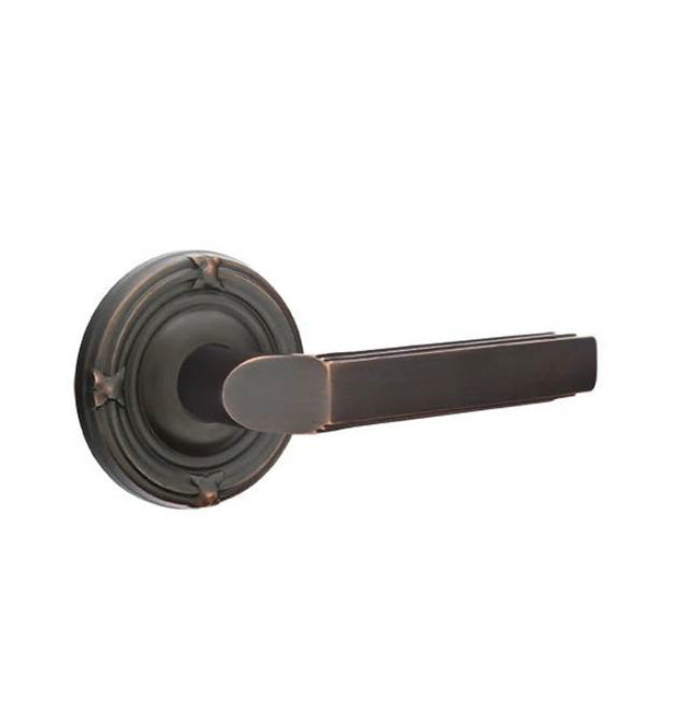Emtek - Concealed, Privacy, Ribbon and Reed Rosette, Milano Lever, US10B - Oil Rubbed Bronze