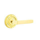 Emtek - Concealed Fastener, Privacy, Ribbon and Reed Rosette, Milano Lever, US3NL - Unlacquered Brass