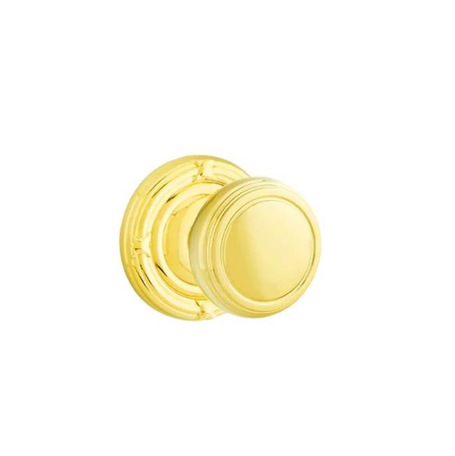 Emtek - Concealed, Passage, Ribbon and Reed Rosette, Norwich Knob, US3 Lifetime - Polished Brass
