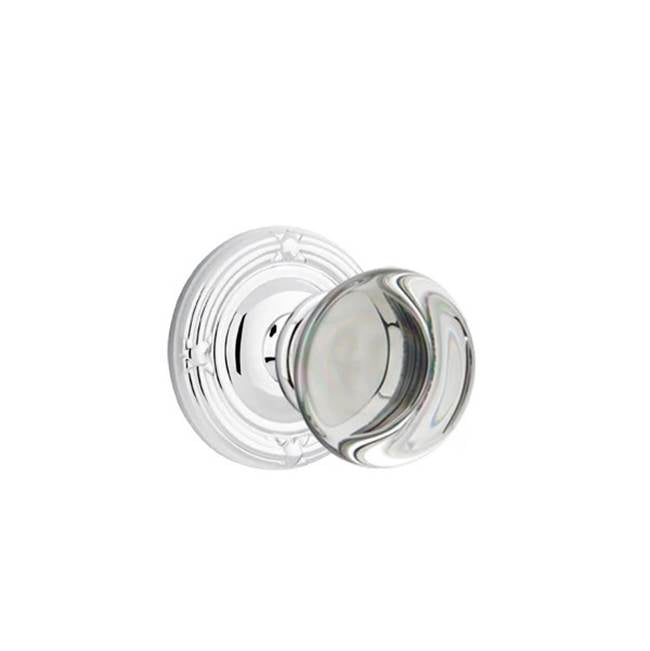 Emtek - Dummy, Ribbon and Reed Rosette, Providence Crystal Knob, US26 - Polished Chrome