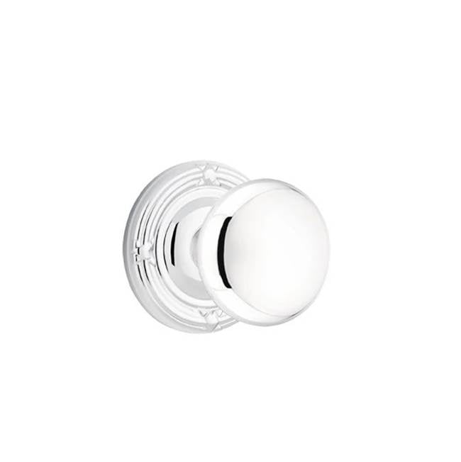 Emtek - Privacy, Ribbon and Reed Rosette, Providence Knob, US26 - Polished Chrome