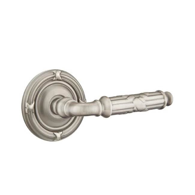 Emtek - Passage, Ribbon and Reed Rosette, Ribbon and Reed Lever, LH, US15A - Pewter