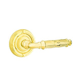 Emtek - Passage, Ribbon and Reed Rosette, Ribbon and Reed Lever, LH, US3NL - Unlacquered Brass