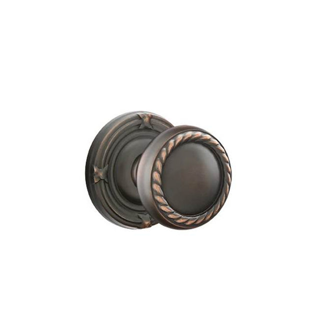 Emtek - Concealed, Passage, Ribbon and Reed Rosette, Rope Knob, US10B - Oil Rubbed Bronze