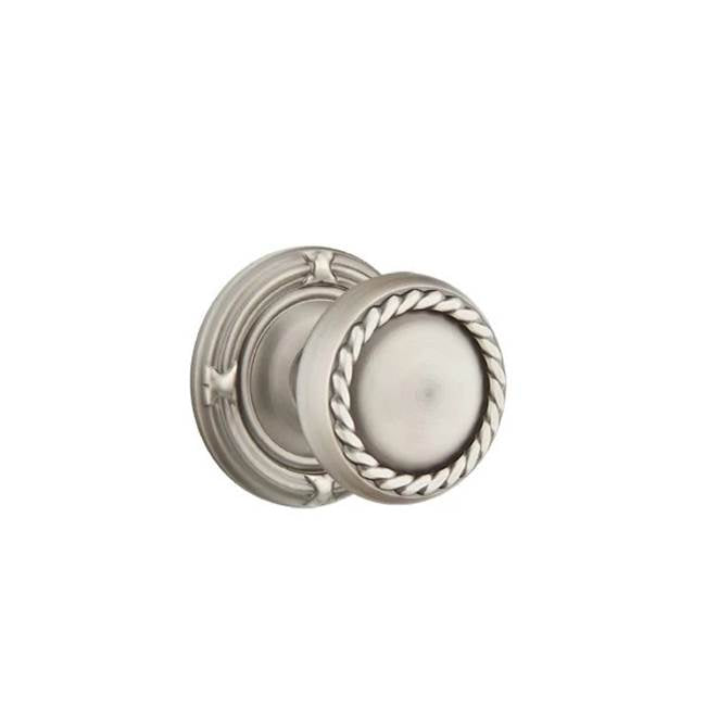 Emtek - Concealed, Privacy, Ribbon and Reed Rosette, Rope Knob, US15A - Pewter