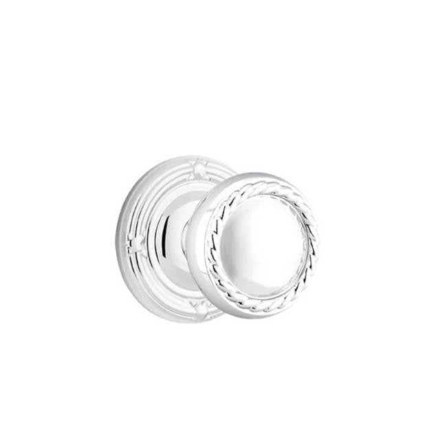 Emtek - Passage, Ribbon and Reed Rosette, Rope Knob, US26 - Polished Chrome