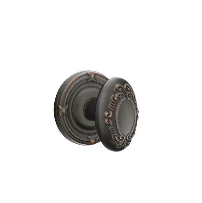 Emtek - Concealed, Privacy, Ribbon and Reed Rosette, Victoria Knob, US10B - Oil Rubbed Bronze
