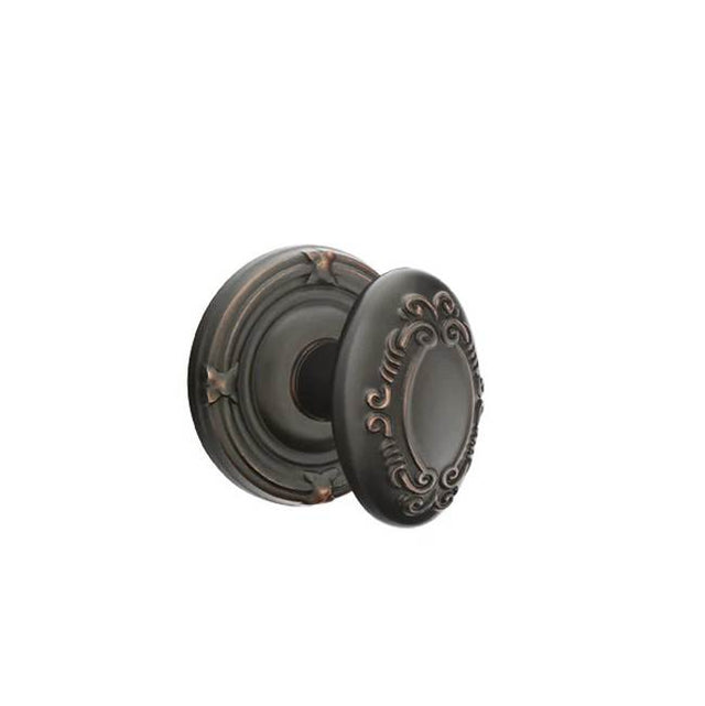 Emtek - Concealed, Privacy, Ribbon and Reed Rosette, Victoria Knob, US10B - Oil Rubbed Bronze