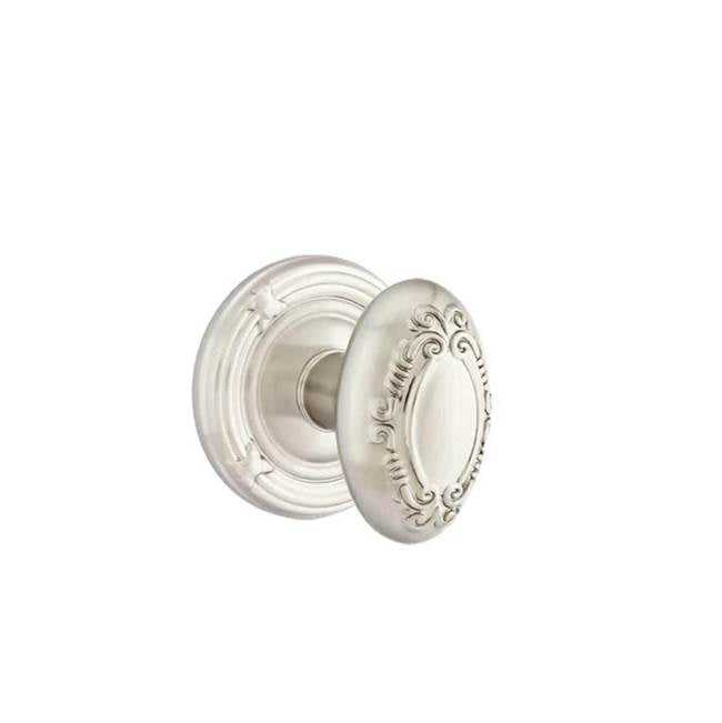 Emtek - Concealed, Privacy, Ribbon and Reed Rosette, Victoria Knob, US15 - Satin Nickel