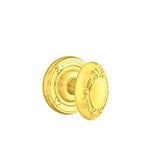 Emtek - Concealed, Privacy, Ribbon and Reed Rosette, Victoria Knob, US3 Lifetime - Polished Brass
