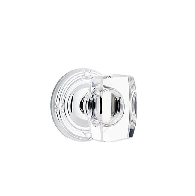 Emtek - Dummy, Ribbon and Reed Rosette, Windsor Crystal Knob, US26 - Polished Chrome