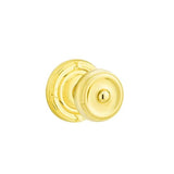 Emtek - Concealed, Privacy, Ribbon and Reed Rosette, Waverly Knob, US3 Lifetime - Polished Brass