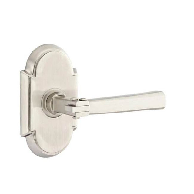 Emtek - Privacy, No.8 Rosette, Arts and Crafts Lever, LH, US15 - Satin Nickel