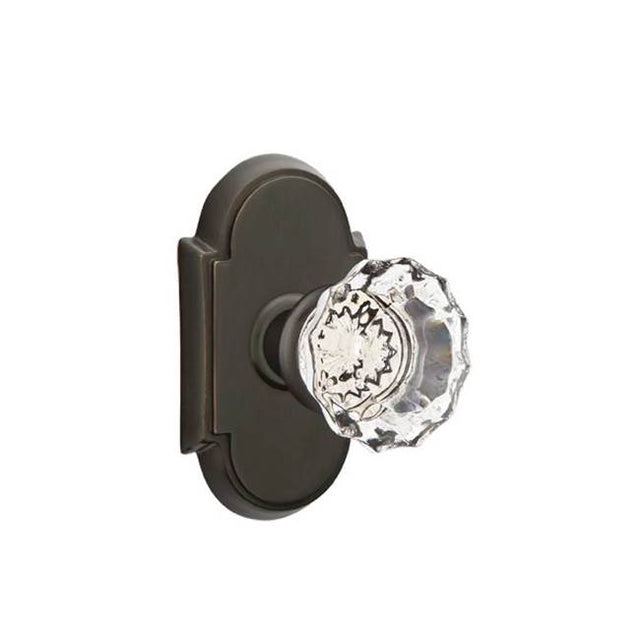 Emtek - Concealed, Passage, No.8 Rosette, Astoria Clear Knob, US10B - Oil Rubbed Bronze