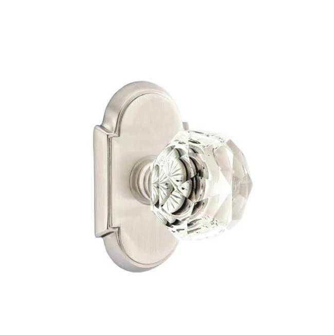 Emtek - Concealed, Privacy, No.8 Rosette, Diamond Crystal Knob, US15 - Satin Nickel
