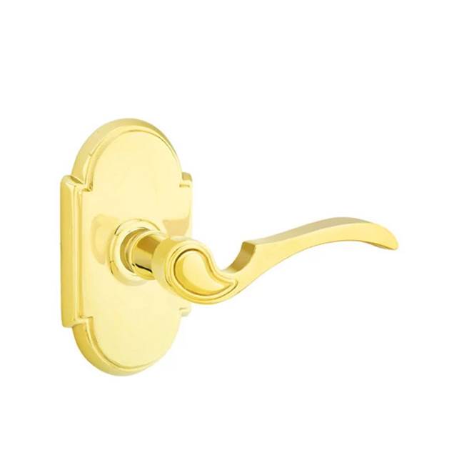 Emtek - Passage, No.8 Rosette, Coventry Lever, LH, US3NL - Unlacquered Brass
