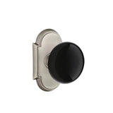 Emtek - Concealed, Passage, No.8 Rosette, Ebony Knob, US15A - Pewter