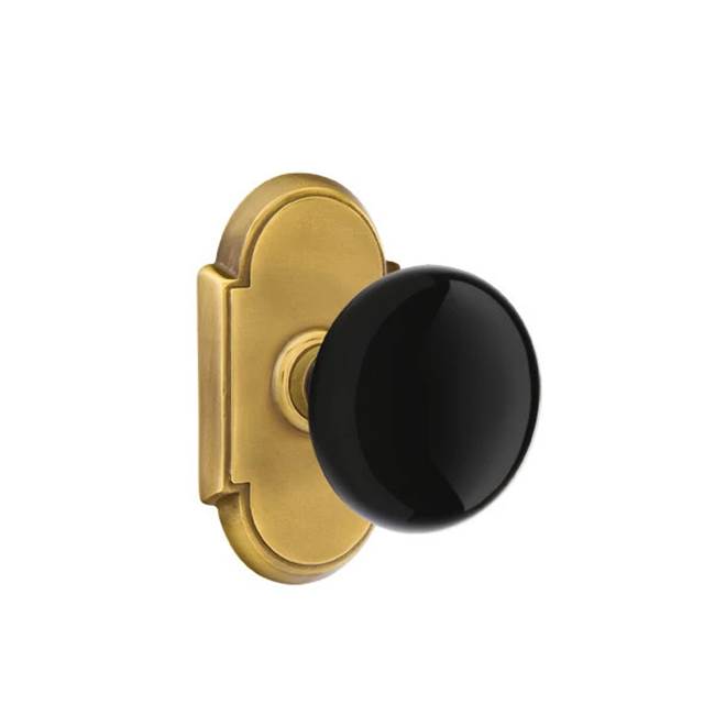 Emtek - Concealed, Privacy, No.8 Rosette, Ebony Knob, US7 - French Antique
