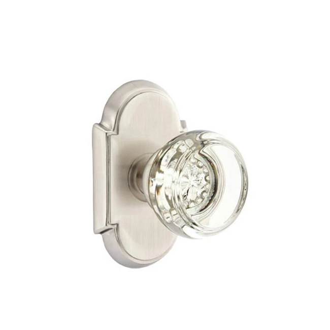Emtek - Concealed, Privacy, No.8 Rosette, Georgetown Knob, US15 - Satin Nickel