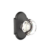 Emtek - Privacy, No.8 Rosette, Georgetown Crystal Knob, US19 - Flat Black