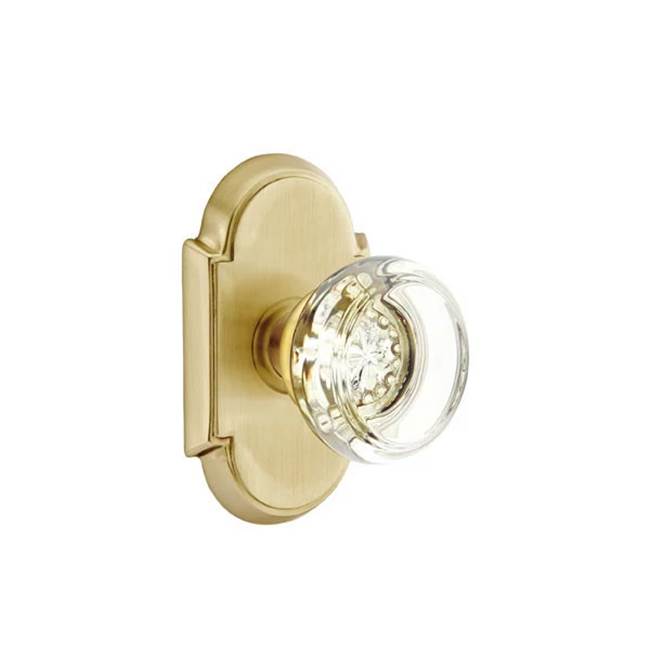 Emtek - Privacy, No.8 Rosette, Georgetown Crystal Knob, US4 - Satin Brass