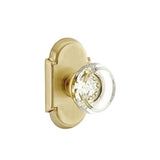 Emtek - Concealed, Privacy, No.8 Rosette, Georgetown Crystal Knob, US4 - Satin Brass
