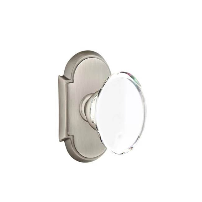 Emtek - Privacy, No.8 Rosette, Hampton Crystal Knob, US15A - Pewter