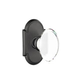 Emtek - Privacy, No.8 Rosette, Hampton Crystal Knob, US19 - Flat Black