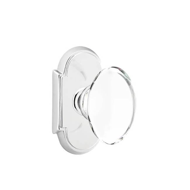 Emtek - Privacy, No.8 Rosette, Hampton Crystal Knob, US26 - Polished Chrome