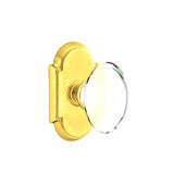 Emtek - Privacy, No.8 Rosette, Hampton Crystal Knob, US3NL - Unlacquered Brass