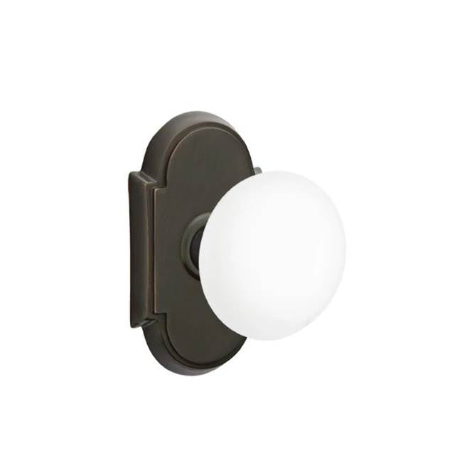 Emtek - Dummy, No.8 Rosette, Ice White Knob, US10B - Oil Rubbed Bronze