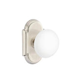 Emtek - Dummy, No.8 Rosette, Ice White Knob, US15 - Satin Nickel