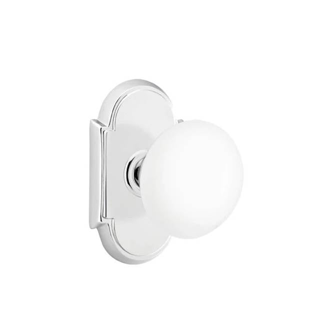 Emtek - Dummy, No.8 Rosette, Ice White Knob, US26 - Polished Chrome