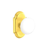Emtek - Dummy, No.8 Rosette, Ice White Knob, US3 Lifetime - Polished Brass