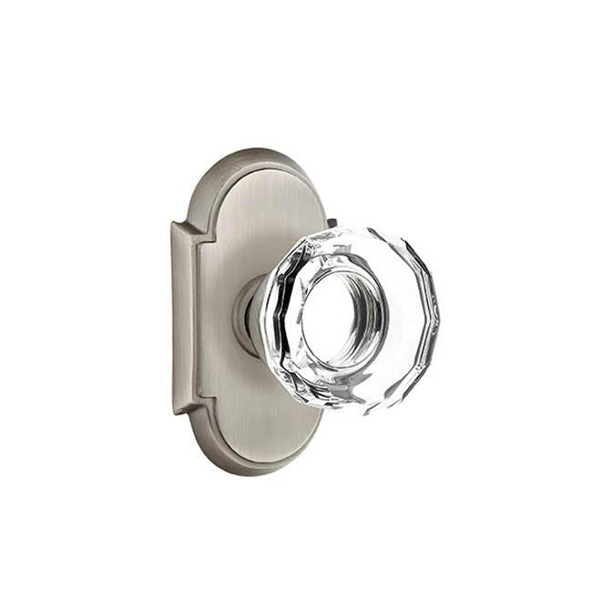 Emtek - Dummy, No.8 Rosette, Lowell Crystal Knob, US15A - Pewter