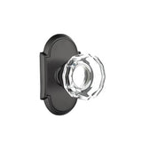 Emtek - Dummy, No.8 Rosette, Lowell Crystal Knob, US19 - Flat Black