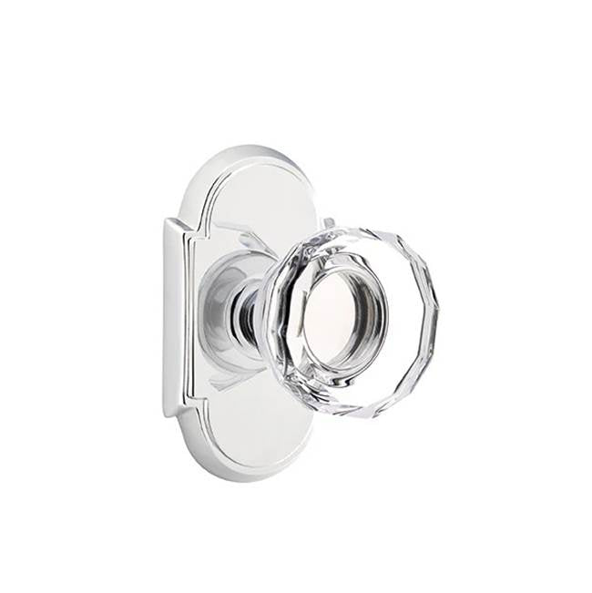Emtek - Dummy, No.8 Rosette, Lowell Crystal Knob, US26 - Polished Chrome