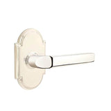 Emtek - Privacy, No.8 Rosette, Milano Lever, RH, US14 - Polished Nickel