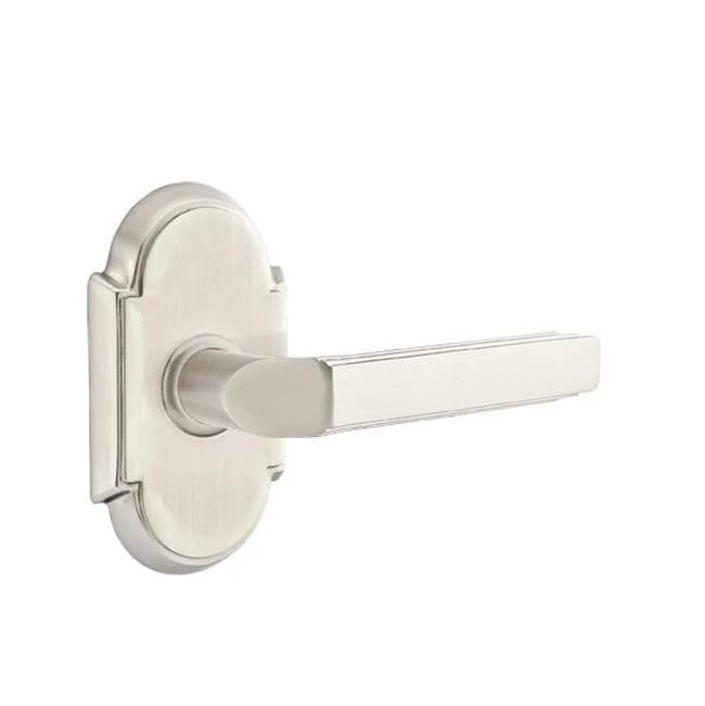 Emtek - Privacy, No.8 Rosette, Milano Lever, RH, US15 - Satin Nickel