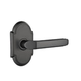 Emtek - Privacy, No.8 Rosette, Milano Lever, RH, US19 - Flat Black