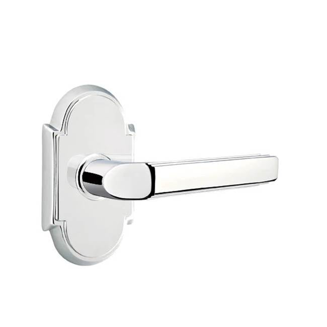 Emtek - Passage, No.8 Rosette, Milano Lever, LH, US26 - Polished Chrome