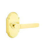 Emtek - Concealed Fastener, Passage, No.8 Rosette, Milano Lever, US3NL - Unlacquered Brass