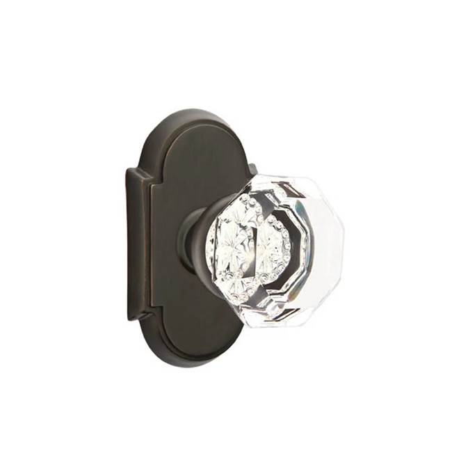 Emtek - Privacy, No.8 Rosette, Old Town Crystal Knob, US10B - Oil Rubbed Bronze