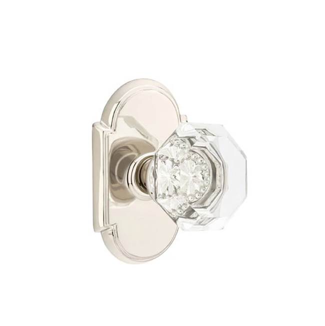 Emtek - Privacy, No.8 Rosette, Old Town Crystal Knob, US14 - Polished Nickel