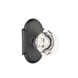 Emtek - Privacy, No.8 Rosette, Old Town Crystal Knob, US19 - Flat Black