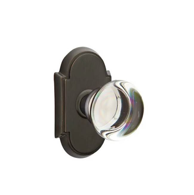 Emtek - Privacy, No.8 Rosette, Providence Crystal Knob, US10B - Oil Rubbed Bronze