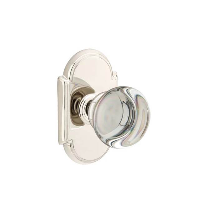 Emtek - Privacy, No.8 Rosette, Providence Crystal Knob, US14 - Polished Nickel